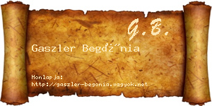 Gaszler Begónia névjegykártya